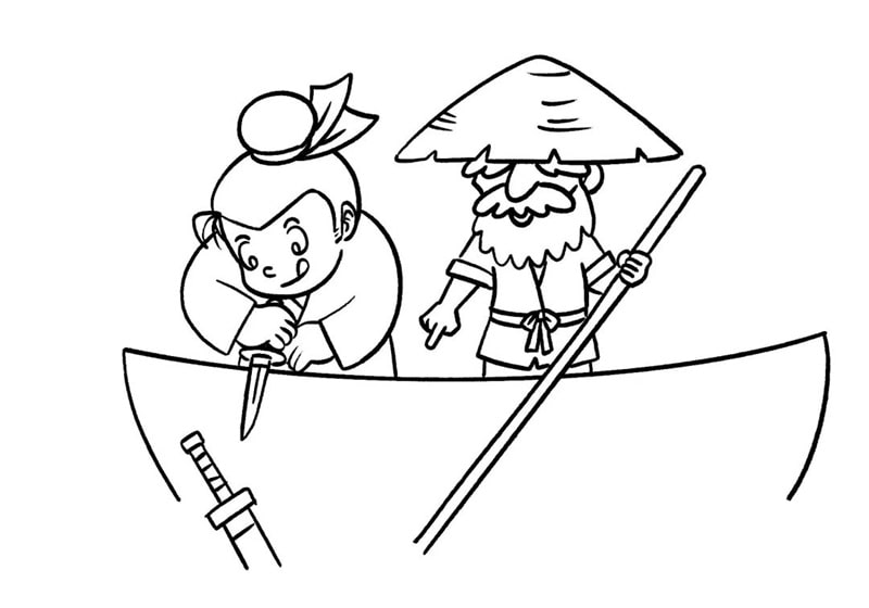 成语故事刻舟求剑简笔画图片教程