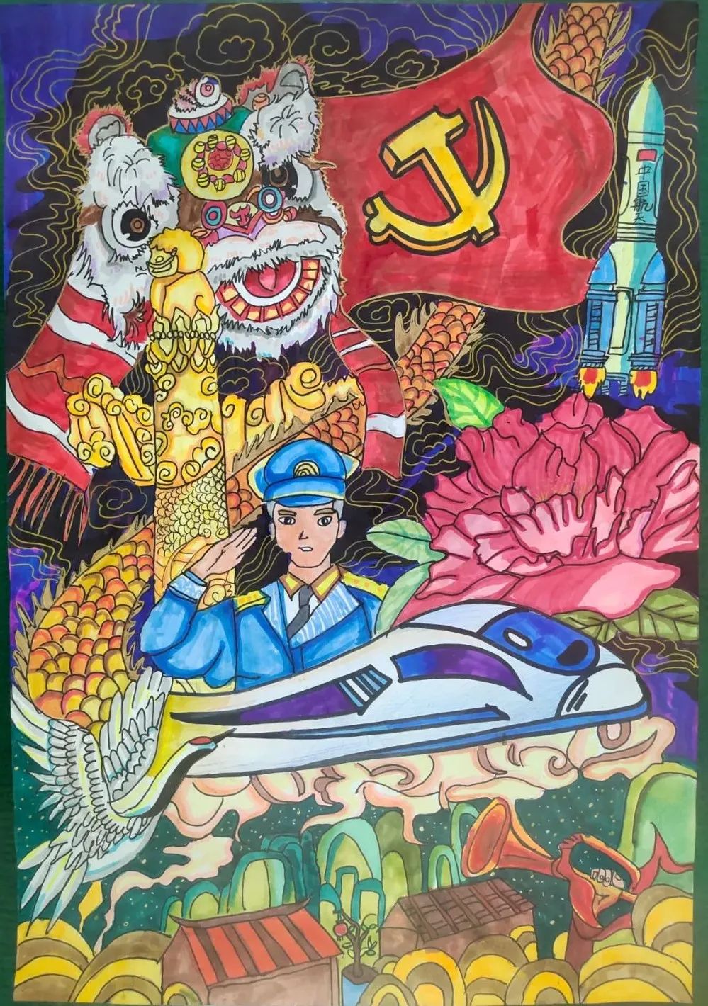“强国有我 少年逐梦”主题绘画作品