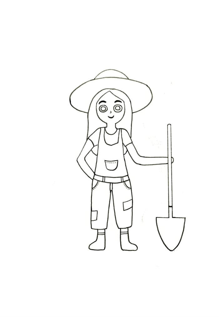 五一劳动节主题热爱劳动绘画步骤