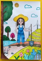 五一劳动节主题热爱劳动绘画步骤