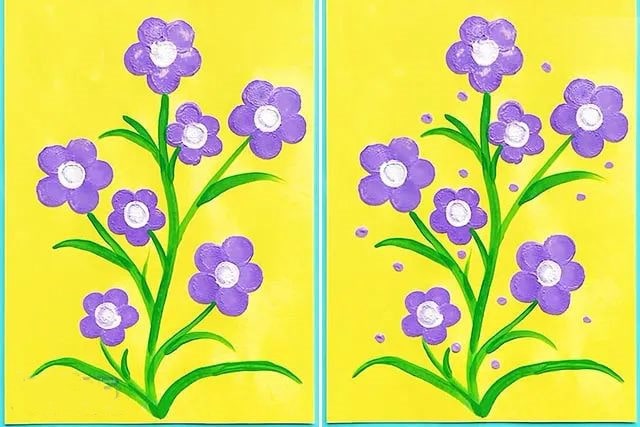 幼儿印画春天：怎么用海绵画小花(步骤图解)