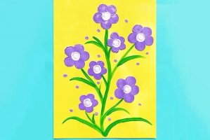 幼儿印画春天：怎么用海绵画小花(步骤图解)