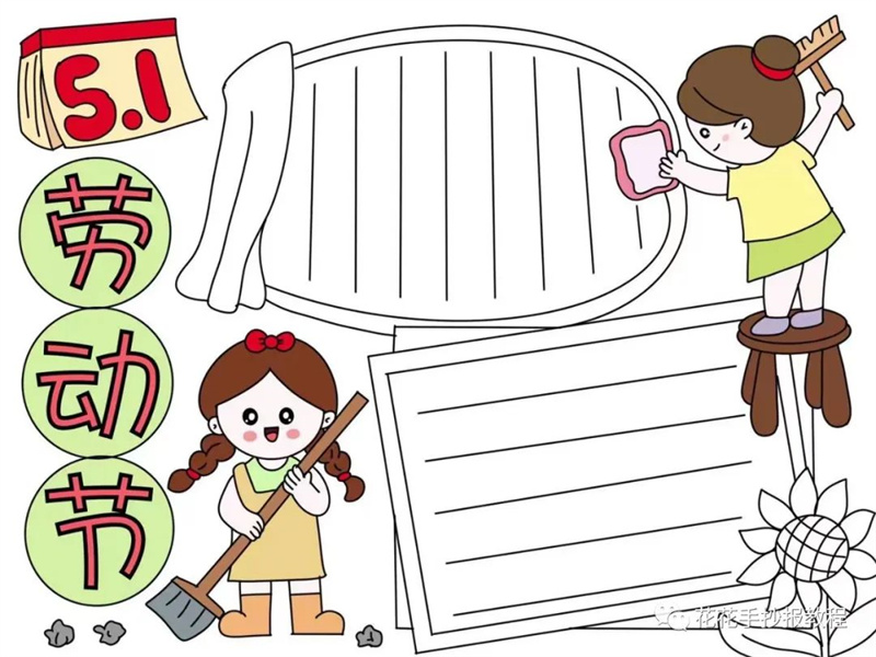 简单又漂亮的五一国际劳动节手抄报图片教程