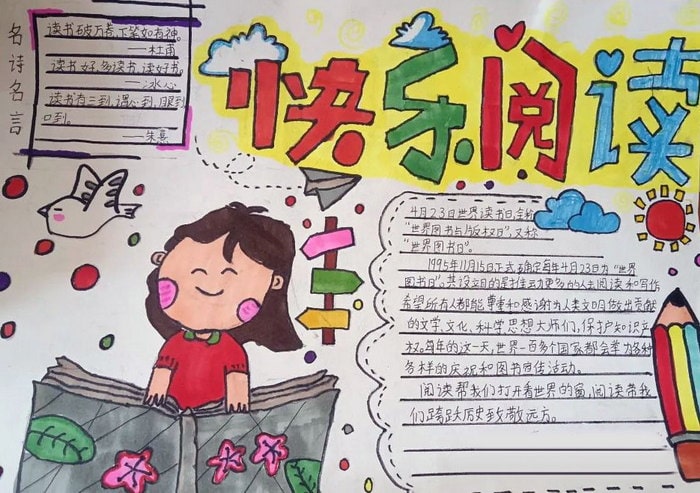 小学读书月手抄报图片