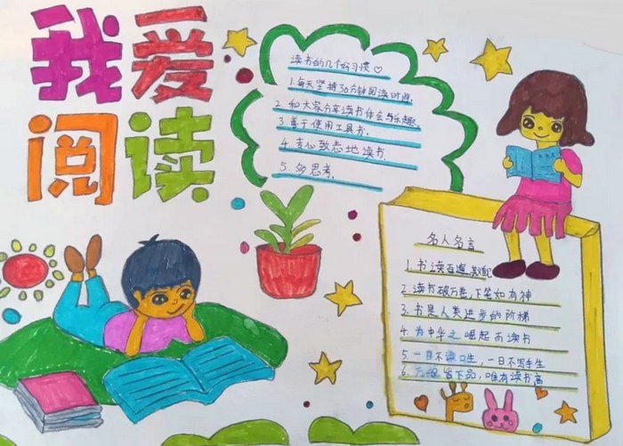 小学读书月手抄报图片