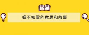 蝉不知雪的意思和故事