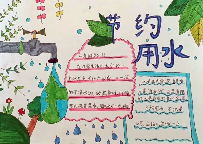 小学生节约用水手抄报图片
