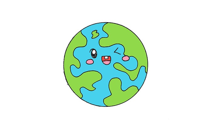可爱的地球简笔画图片教程