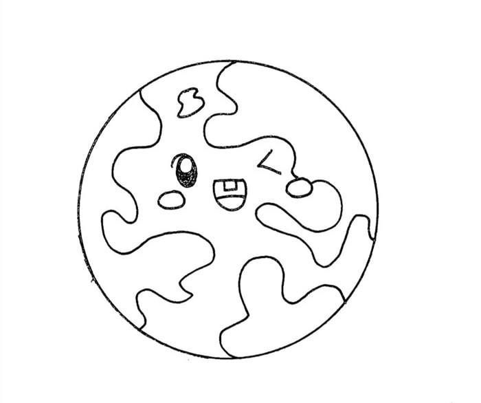 可爱的地球简笔画图片教程