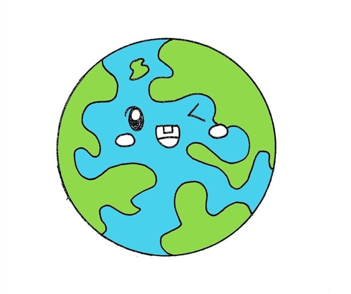 可爱的地球简笔画图片教程