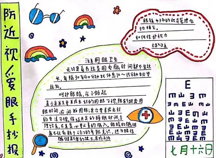 预防近视手抄报图片简单又漂亮
