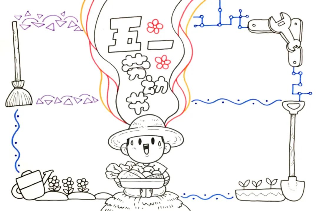 五一劳动节手抄报模板图片怎么画