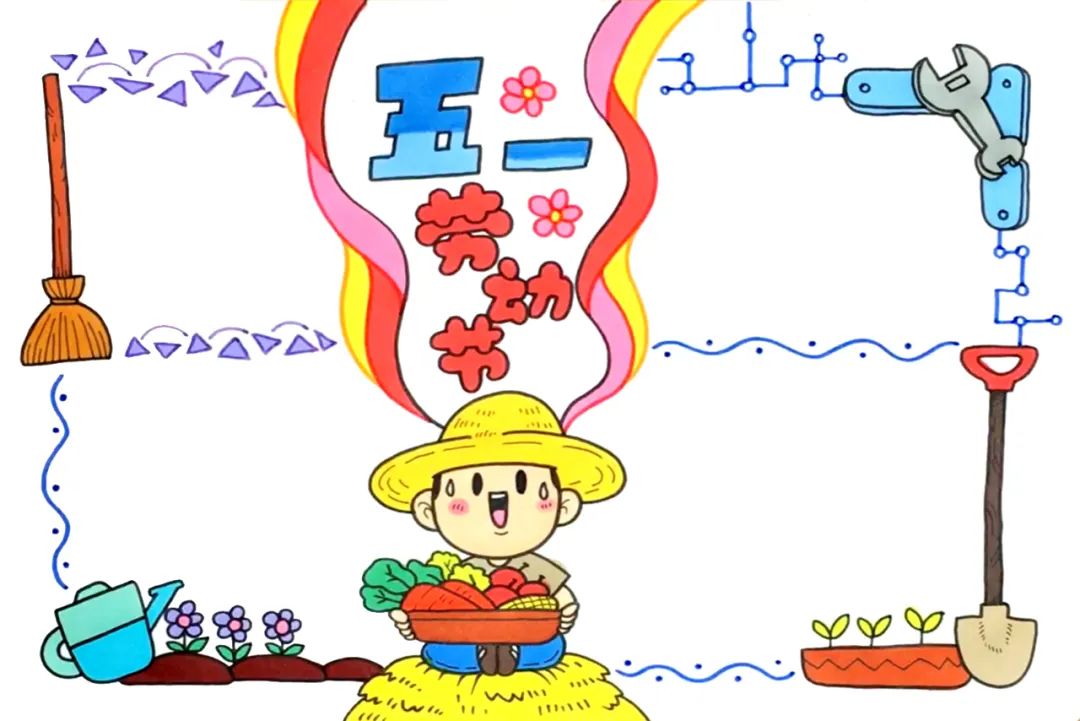 五一劳动节手抄报模板图片怎么画