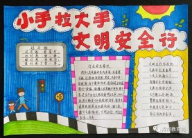 小手拉大手文明安全行手抄报简单又好看（精选