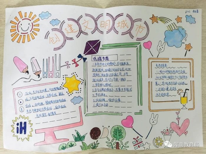 小手拉大手文明安全行手抄报简单又好看