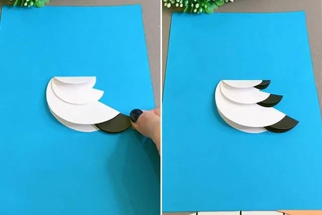 幼儿园简单手工制作动物：拼贴画白鹳