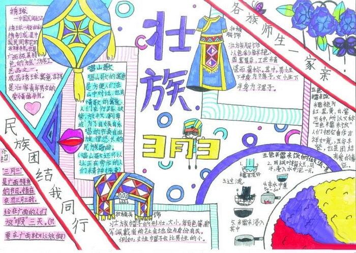 民族团结主题教育手抄报图片