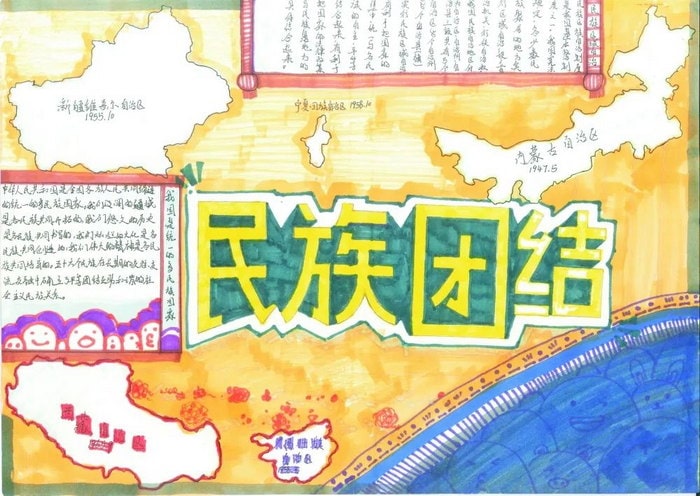 民族团结主题教育手抄报图片