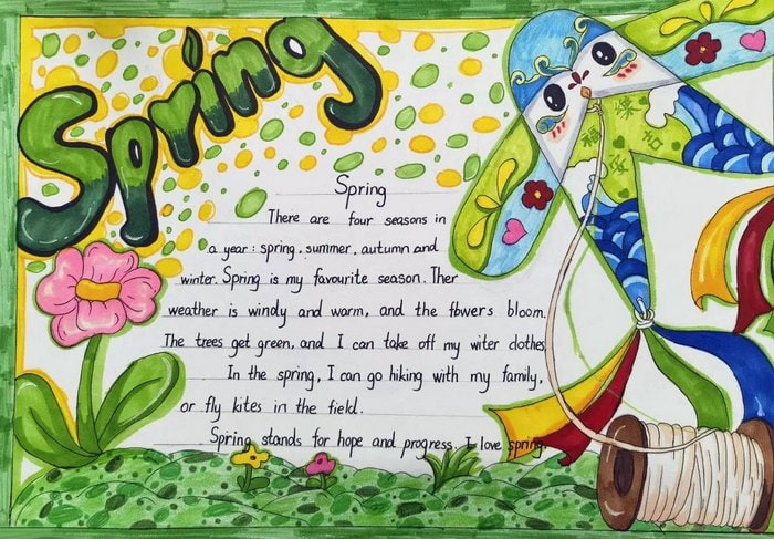 Spring主题英语手抄报图片