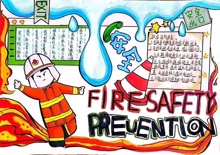 关注消防安全共创平安和谐手抄报图片