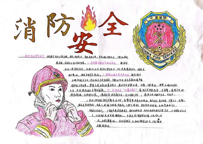 关注消防安全共创平安和谐手抄报图片
