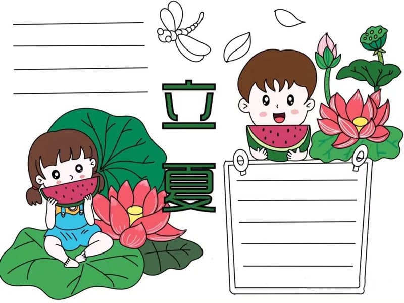 二十四节气立夏手抄报图片教程简单又漂亮