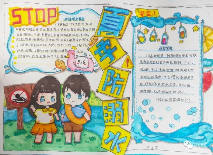 防溺水手抄报图片简单又漂亮清晰