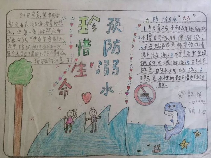 防溺水手抄报图片简单又漂亮清晰