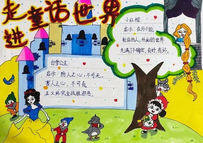 走进童话世界手抄报图片