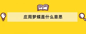庄周梦蝶是什么意思