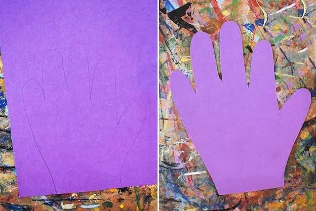 幼儿大熊猫手工：手掌印粘贴制作大熊猫