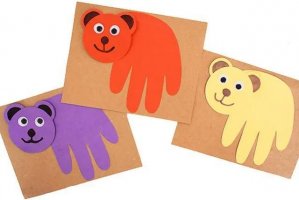 幼儿大熊猫手工：手掌印粘贴制作大熊猫(步骤图