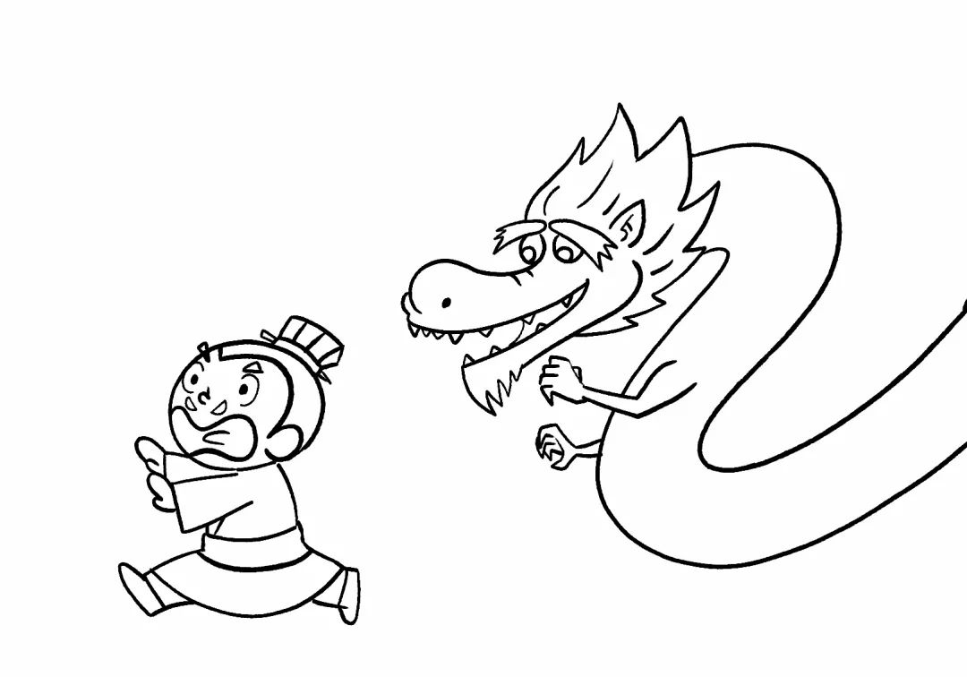 成语故事叶公好龙简笔画图片教程