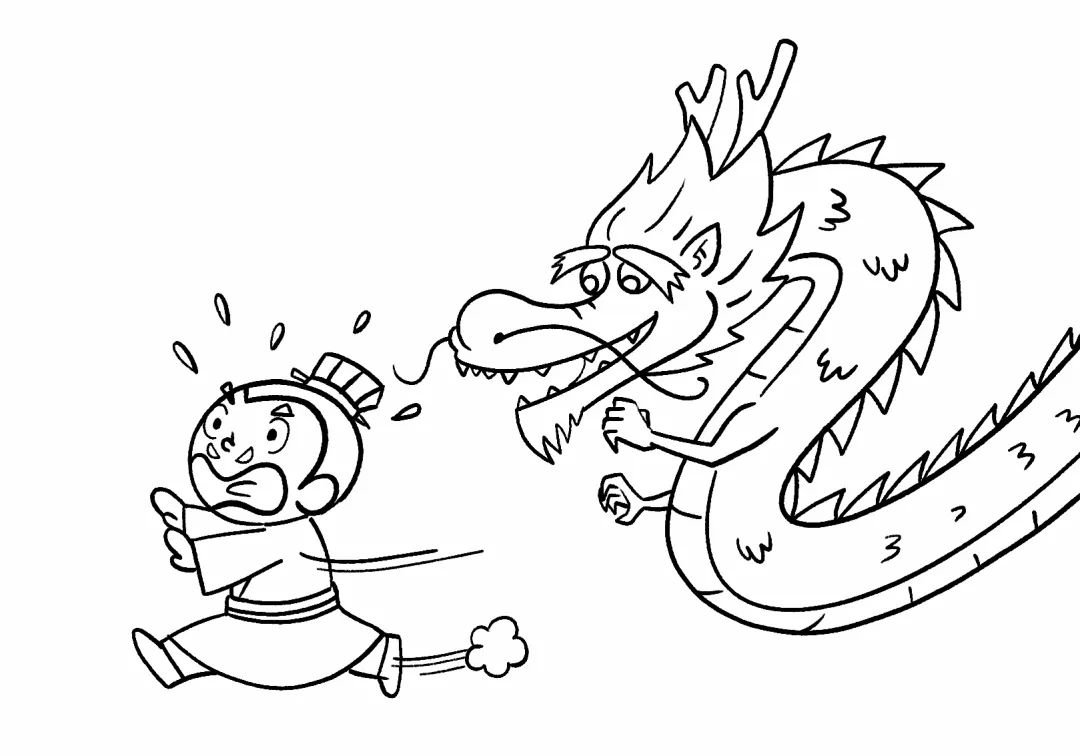 成语故事叶公好龙简笔画图片教程