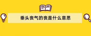 垂头丧气的丧是什么意思