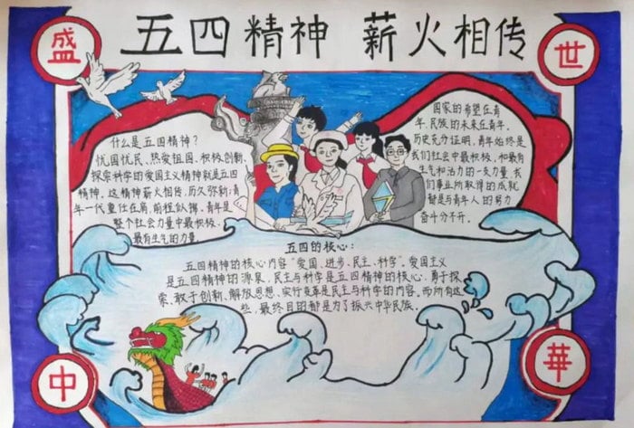 五四青年节手抄报图片简单及内容