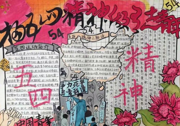 五四青年节手抄报图片简单及内容