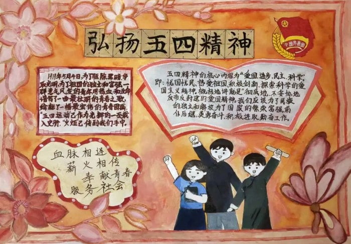 五四青年节手抄报图片简单及内容