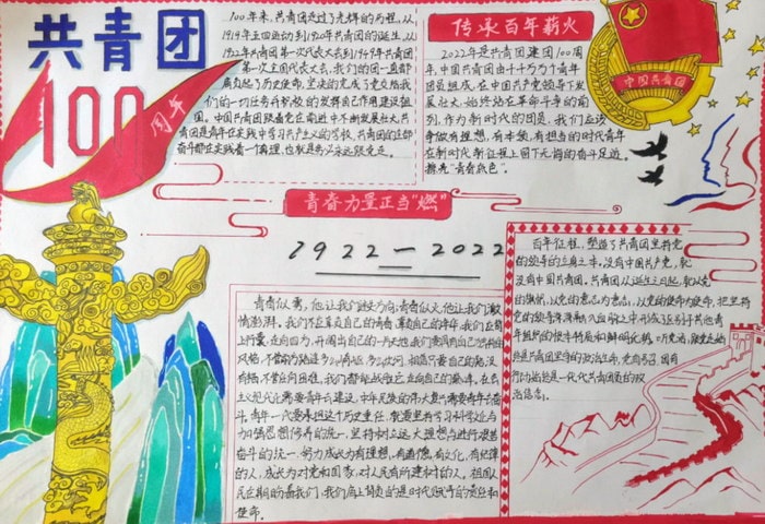 五四青年节手抄报图片一等奖及内容