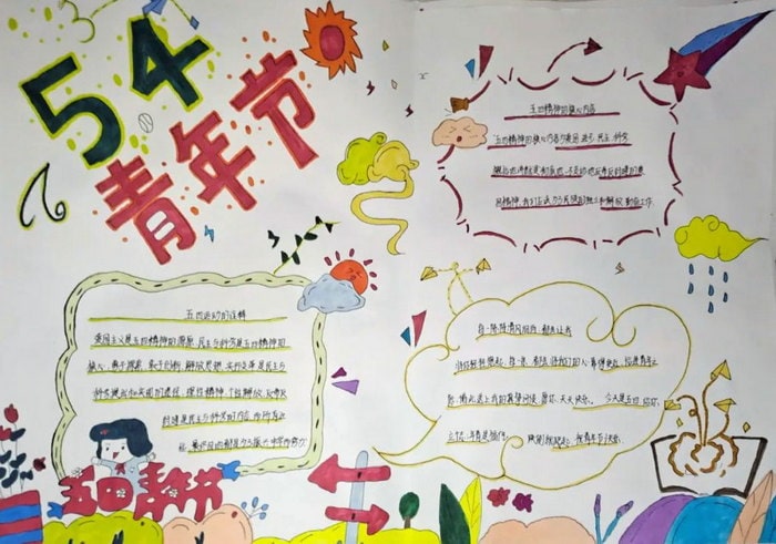 五四青年节手抄报图片一等奖及内容