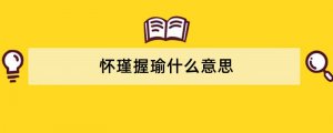 怀瑾握瑜什么意思