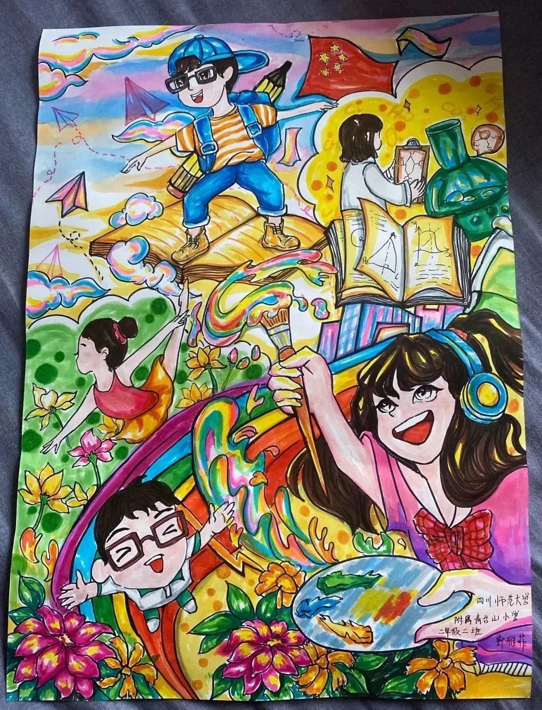 强国复兴有我，我的强国梦主题绘画作品