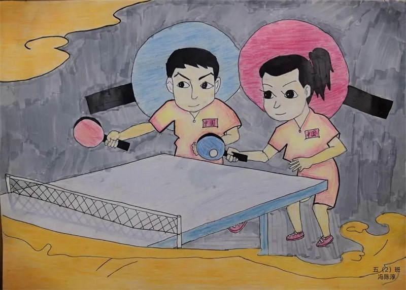 “强国有我 乒乓球运动”主题绘画作品