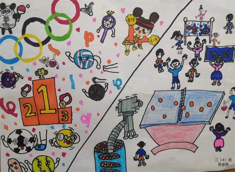 “强国有我 乒乓球运动”主题绘画作品