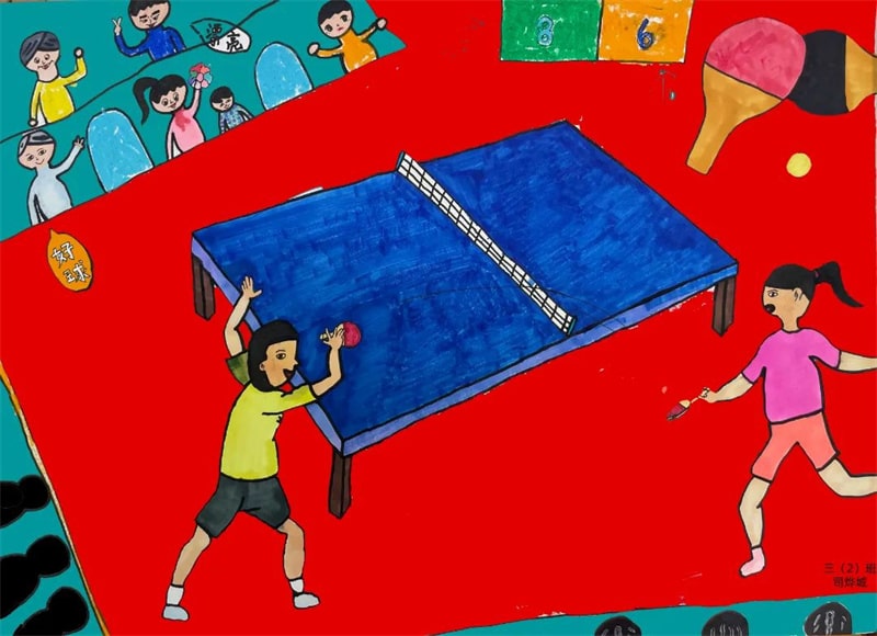 “强国有我 乒乓球运动”主题绘画作品