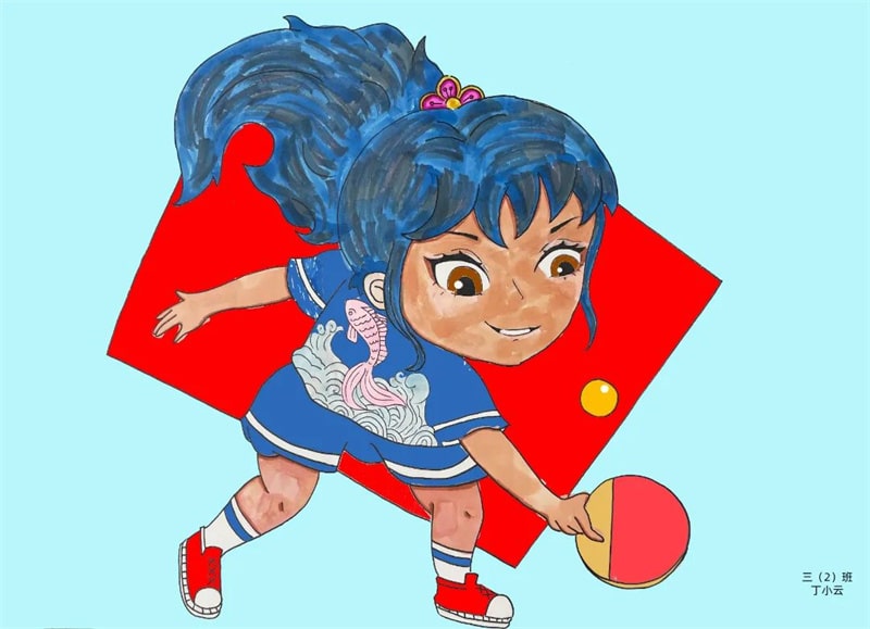 “强国有我 乒乓球运动”主题绘画作品