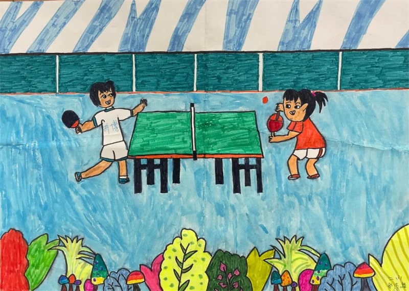 “强国有我 乒乓球运动”主题绘画作品