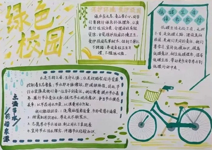 绿色校园绿色生活手抄报图片