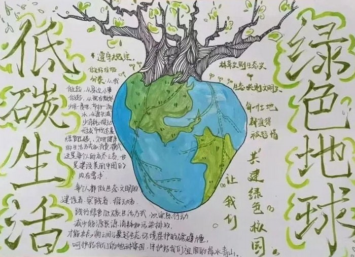 绿色校园绿色生活手抄报图片