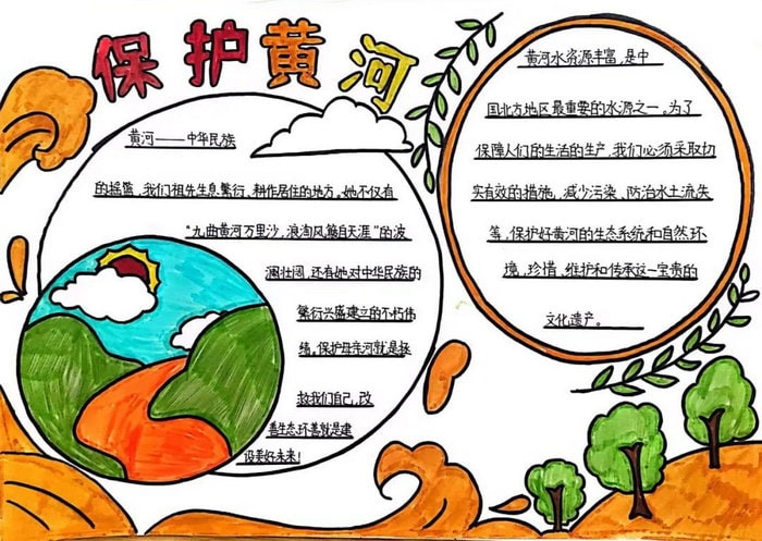 保护黄河手抄报图片简单又漂亮
